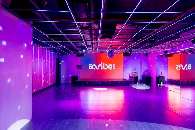 The real AVIBES venue with celebration lighting